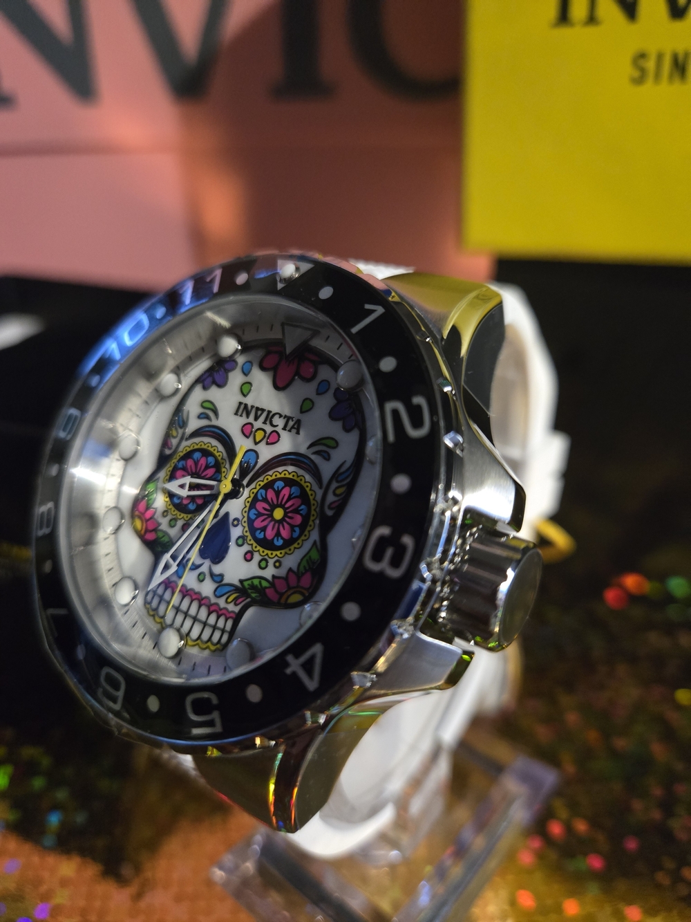 36853 Invicta Aviator Dia De Los Muertos Mother Of Pearl Men's Watch 50mm - Picture 5 of 7